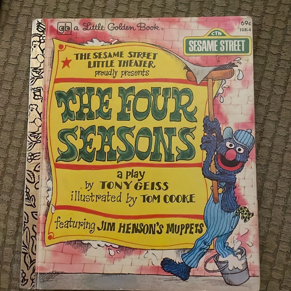 Vintage Little Golden Book The Four Seasons Sesame Street Grover 1979